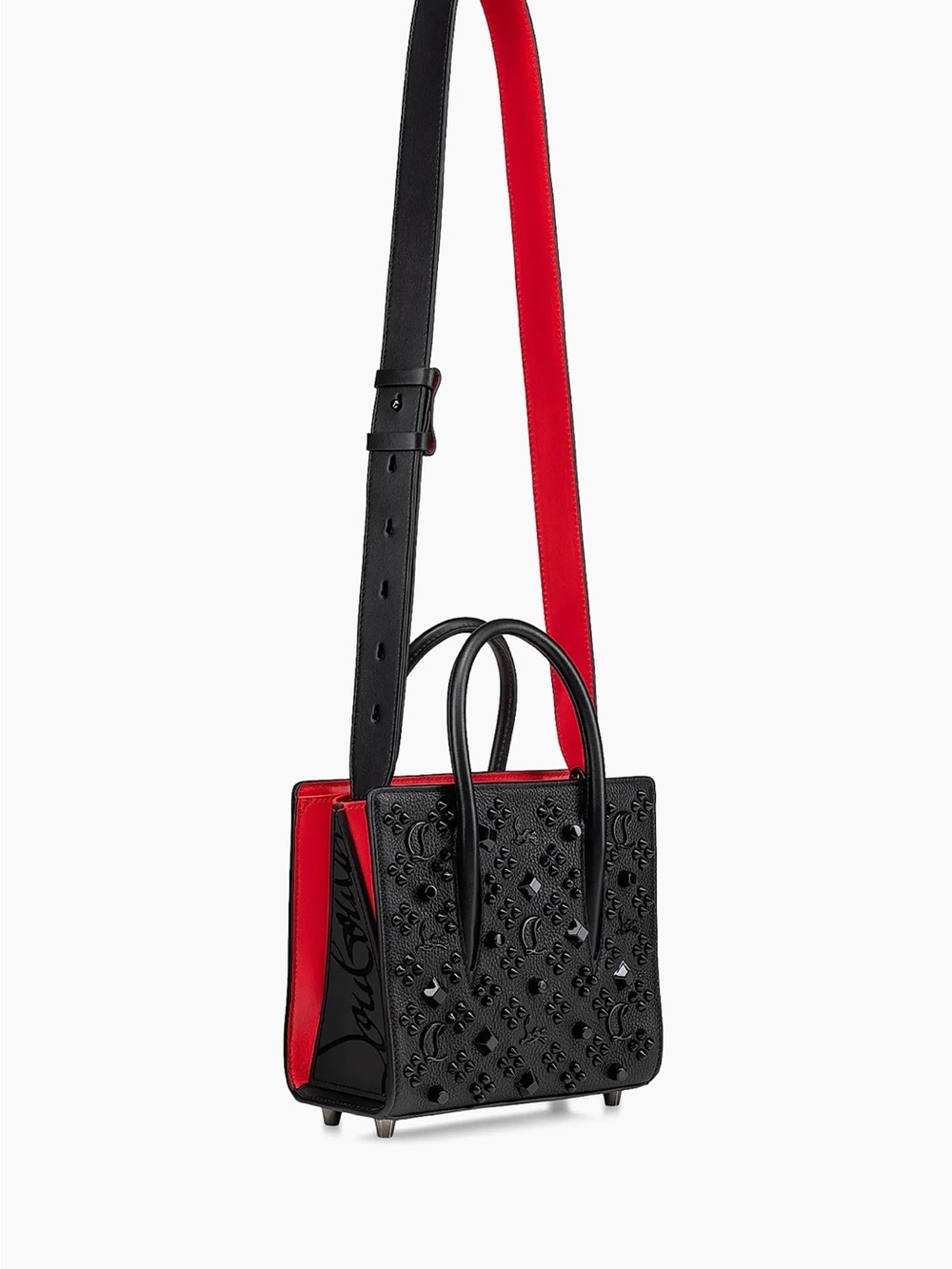 New Black Studded Leather Mini Paloma Tote with Removable Strap - Picture 10 of 12